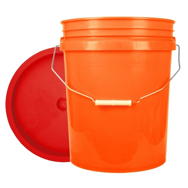 World Enterprises Bucket, 12 in H, Orange and Red 5ORG,345RED - main